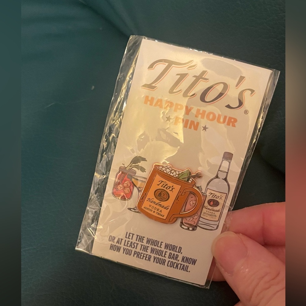 Official Tito’s pin vodka copper Moscow mule enamel happy hour new in package